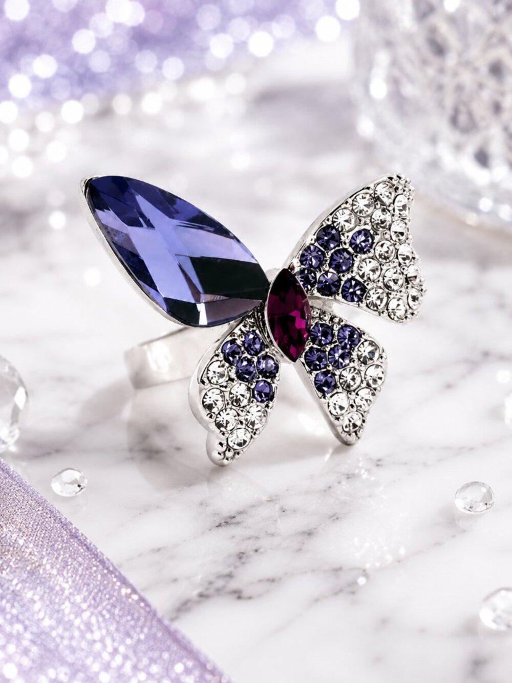 Park Lane "MARIPOSA" RING Crystal Butterfly SIZE 6 NEW
